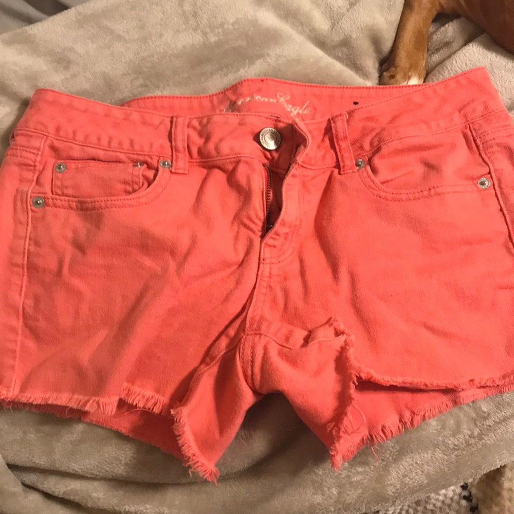 Coral jean shorts